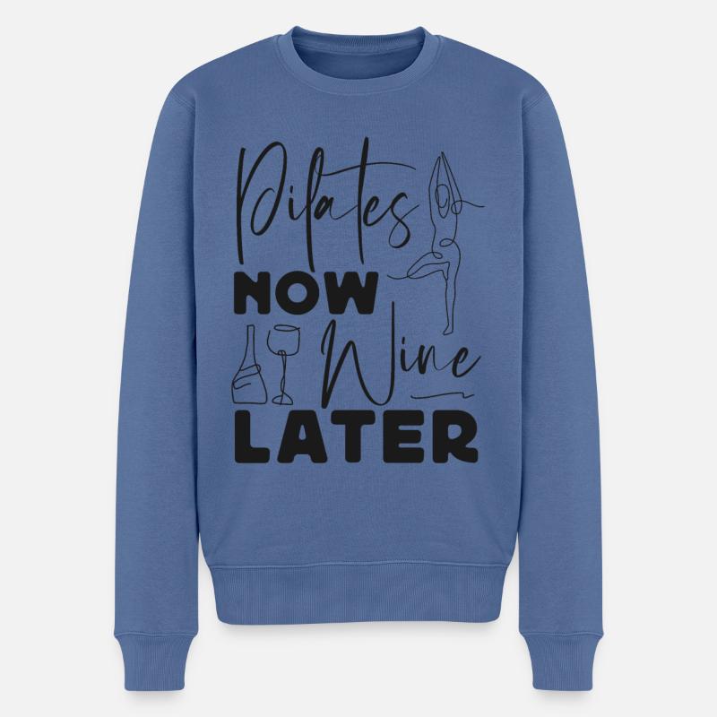Pilates Instructor Teacher Wine - Männer Premium Bio Pullover - Taubenblau