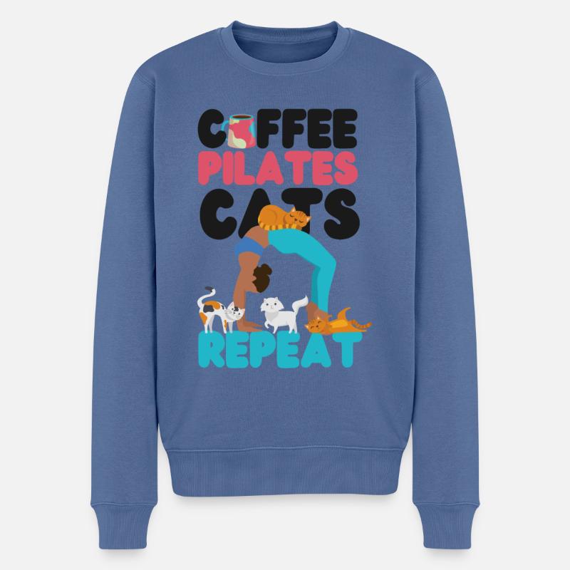 Instructeur de Pilates Professeur Café - Pull Premium bio Homme - bleu pigeon