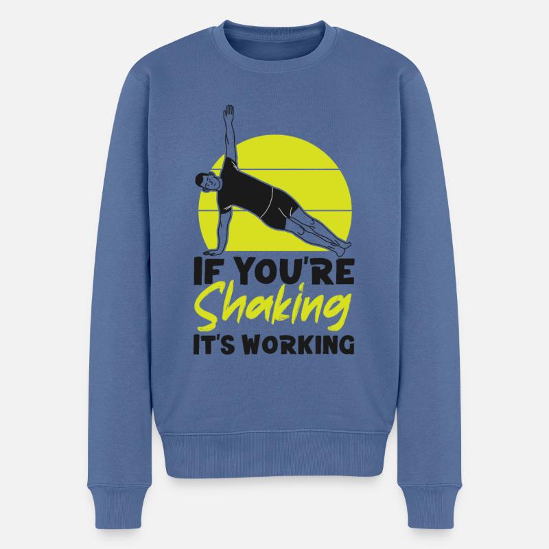 Pilates Instructor Teacher Retro - Männer Premium Bio Pullover - Taubenblau
