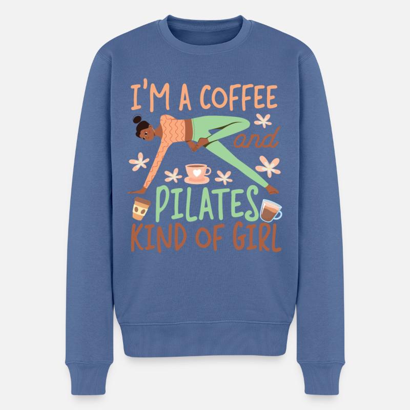 Instructeur de Pilates Professeur Café - Pull Premium bio Homme - bleu pigeon