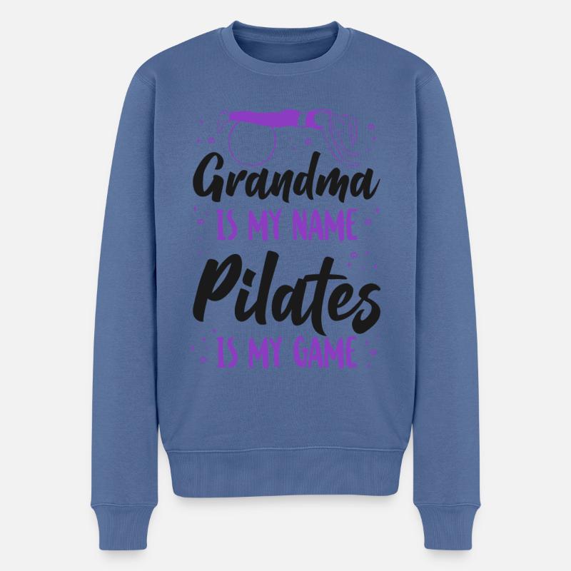 Pilates Instructor Teacher Grandma - Männer Premium Bio Pullover - Taubenblau