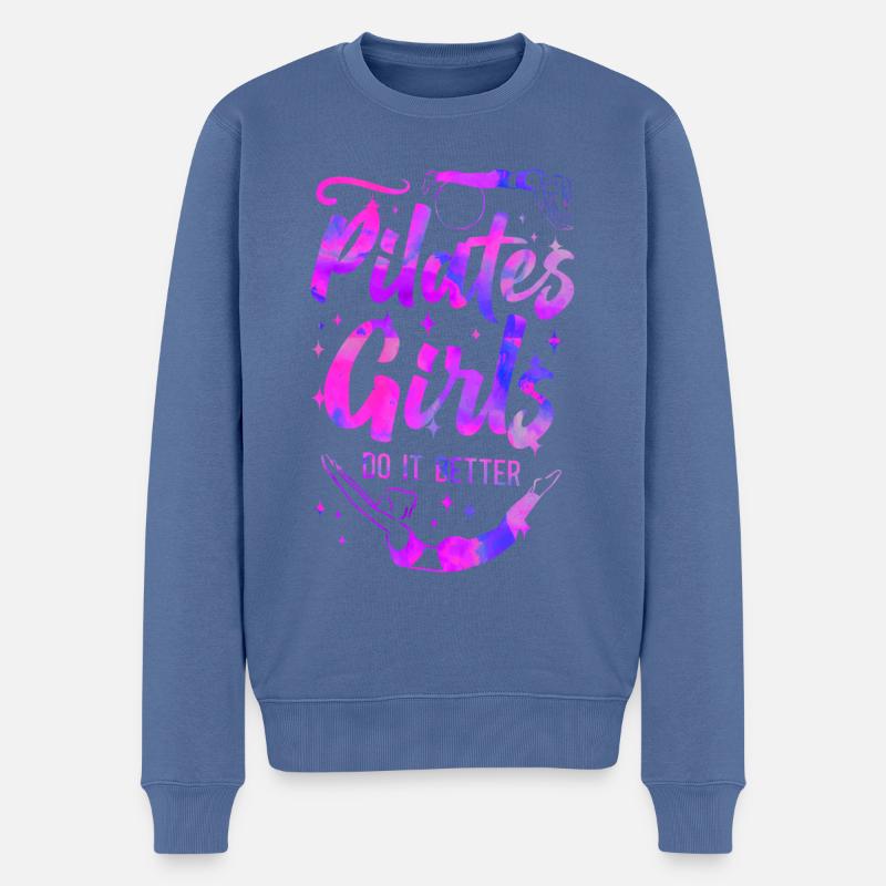 Pilates Instructor Teacher Pilates - Männer Premium Bio Pullover - Taubenblau
