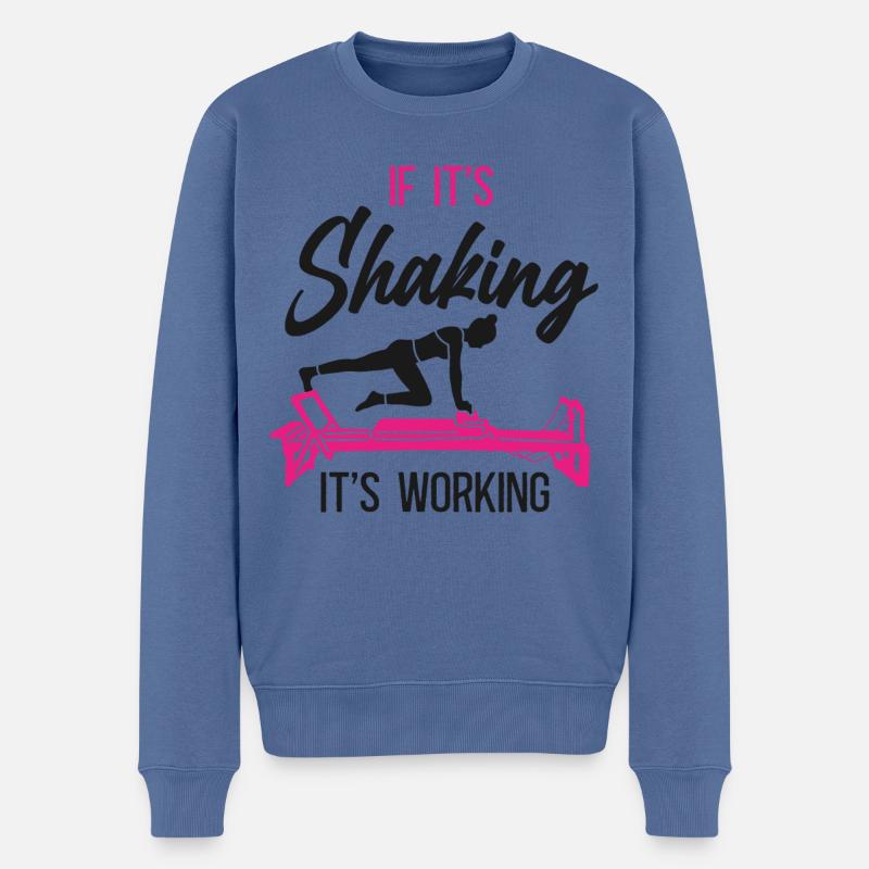 Pilates Instructor Teacher If - Männer Premium Bio Pullover - Taubenblau
