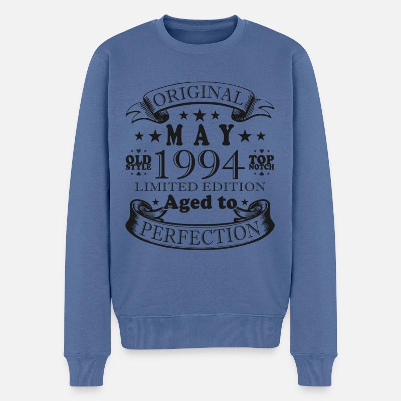 Mai 1994 Geburtstag Mai 1994 Geschenk Mai 1994 Mai - Männer Premium Bio Pullover - Taubenblau