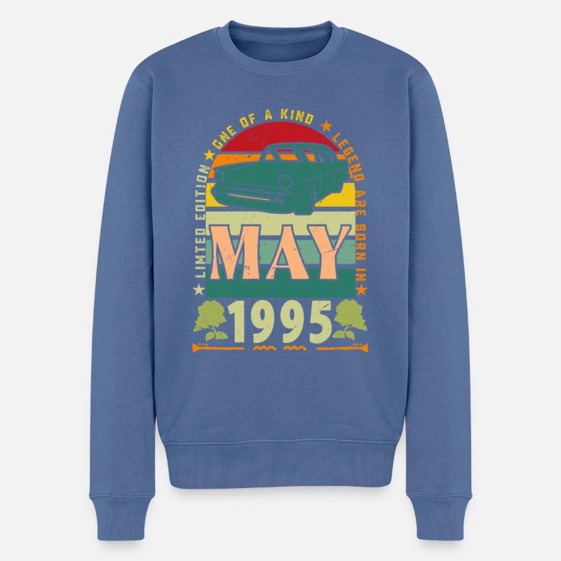 Mai 1995, Mai 1995, Mai 1995 Geburtstagsgeschenk. - Männer Premium Bio Pullover - Taubenblau