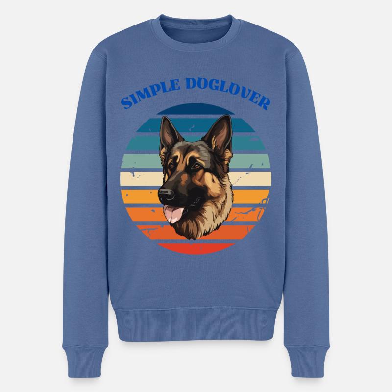 Simple amoureux des chiens - Pull Premium bio Homme - bleu pigeon