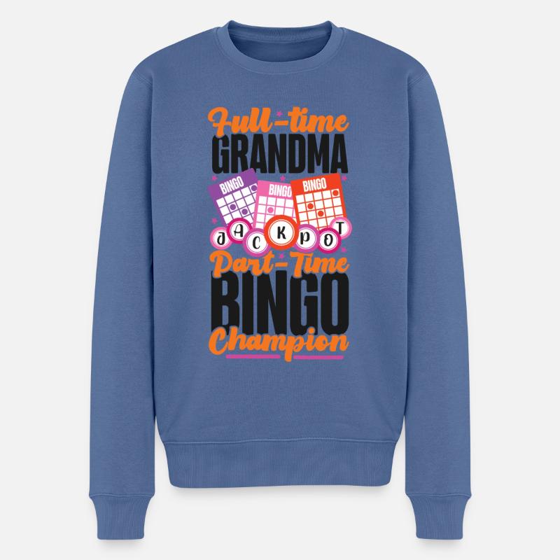 Bingo Player Grandma Full-Time - Männer Premium Bio Pullover - Taubenblau