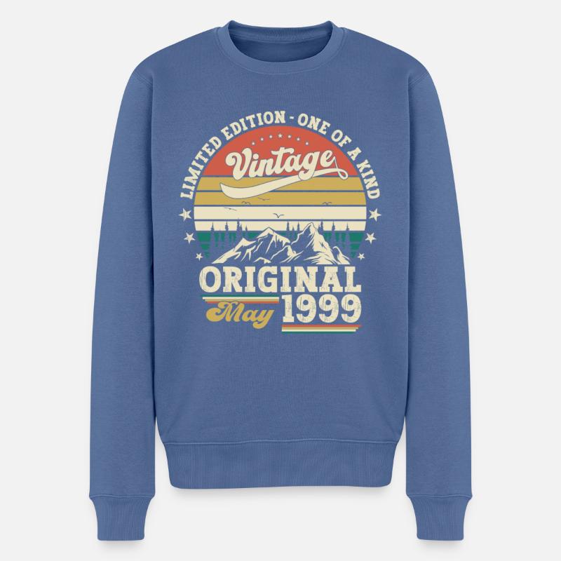 Geburtstag 1999 Mai 1999 Vintage 1999 Legende 99 - Männer Premium Bio Pullover - Taubenblau