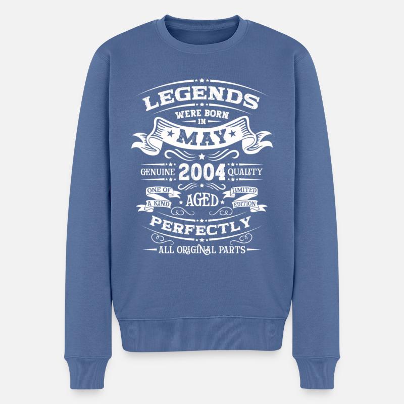 Legendär Mai 2004 Jahrgang 2004 Geburtstag 2004 - Männer Premium Bio Pullover - Taubenblau