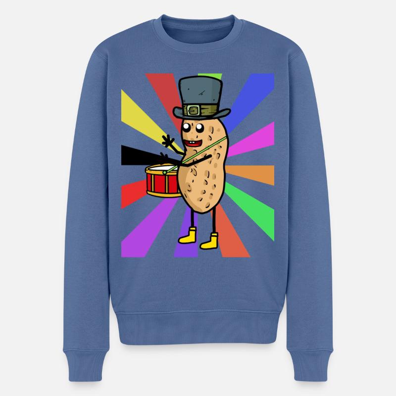 Peanut Drummer Cadeau d’anniversaire d’anniversaire - Pull Premium bio Homme - bleu pigeon