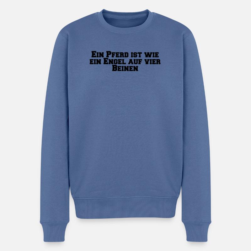 Équitation - Un cheval est comme un ange sur quatre - Pull Premium bio Homme - bleu pigeon