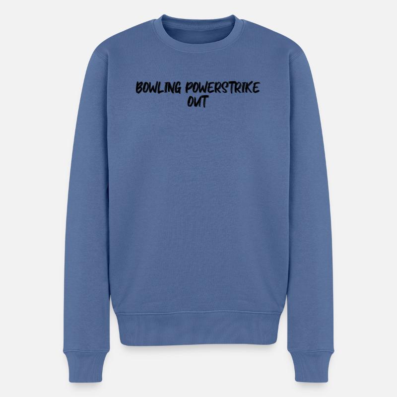 Bowling - Puissance de bowlingStrike out - Pull Premium bio Homme - bleu pigeon