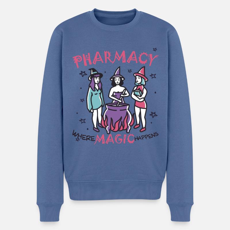 Apotheke | Where magic happens - Männer Premium Bio Pullover - Taubenblau