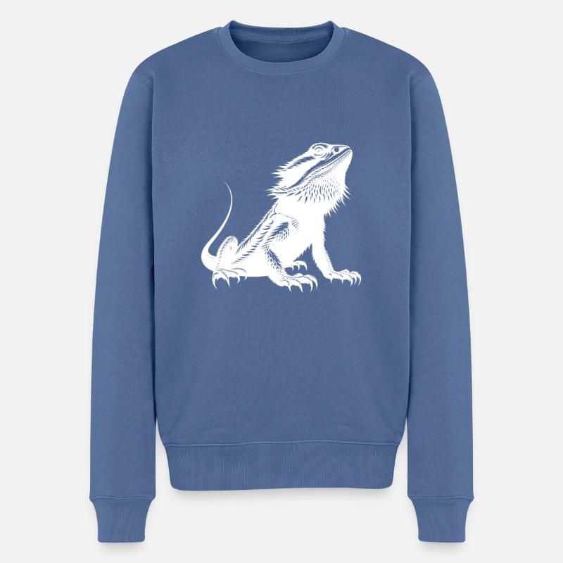 J’adore les dragons barbus - Pull Premium bio Homme - bleu pigeon