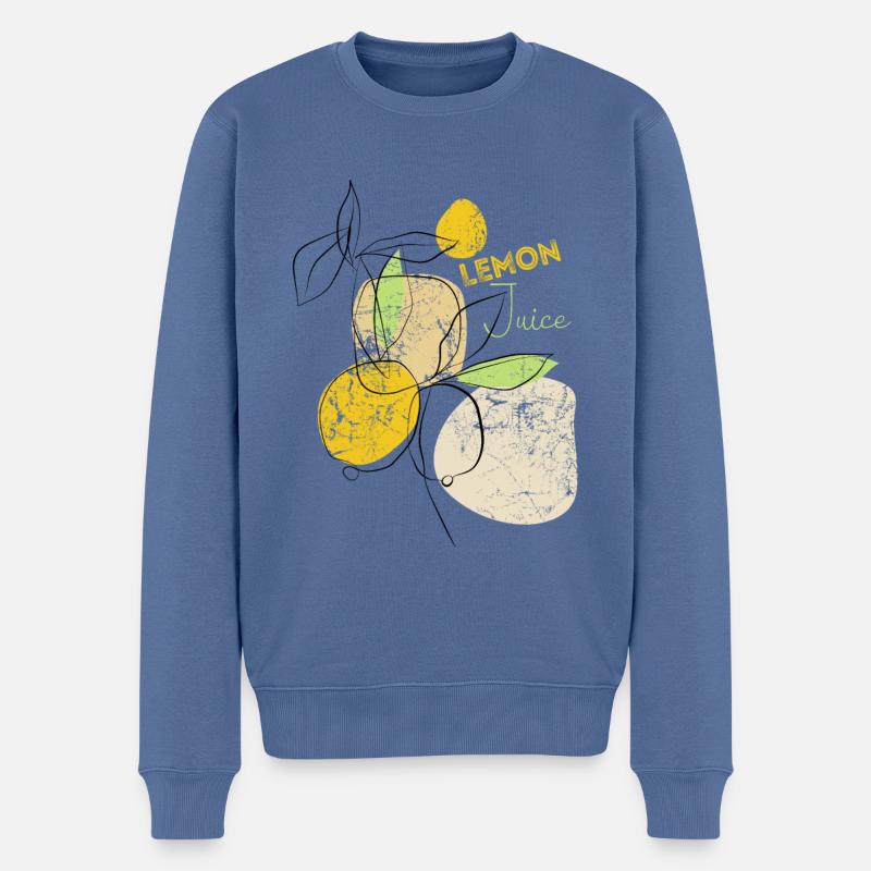 Zitronen Lemon Juice - expressionistisch - Kunst - Männer Premium Bio Pullover - Taubenblau