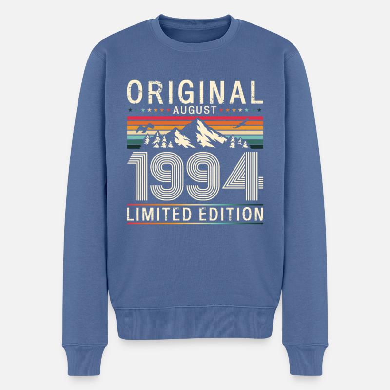 30. Geburtstag Original August 1994 Jahrgang 1994 - Männer Premium Bio Pullover - Taubenblau