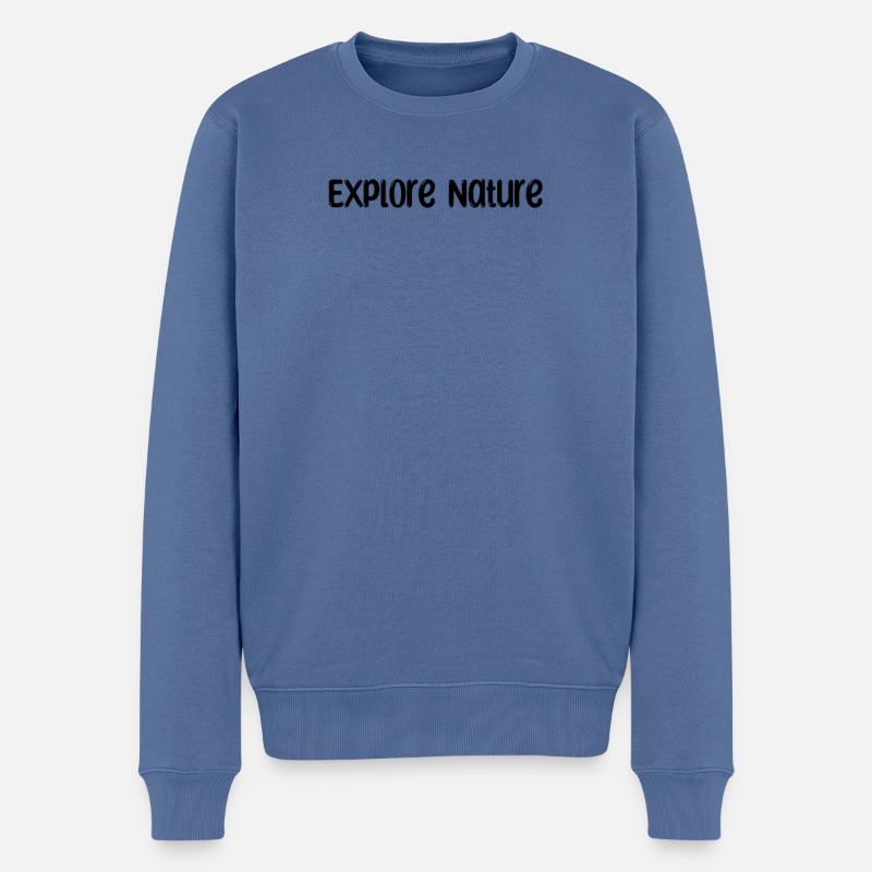 Camping - Explore Nature - Männer Premium Bio Pullover - Taubenblau