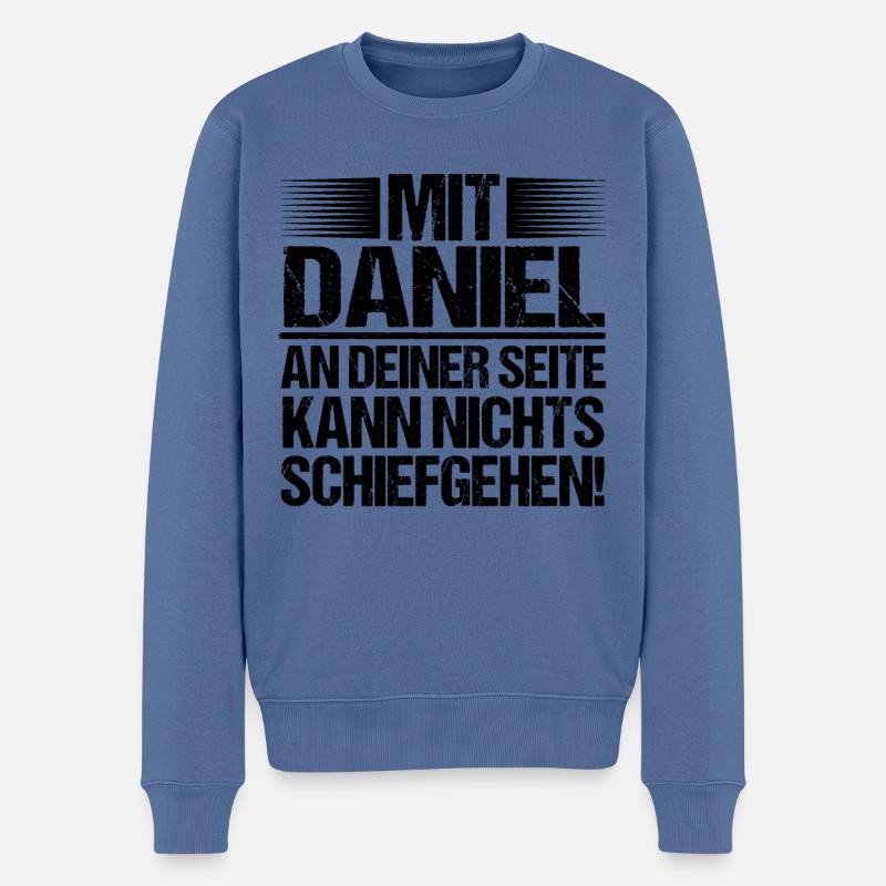 Vorname Daniel - Männer Premium Bio Pullover - Taubenblau