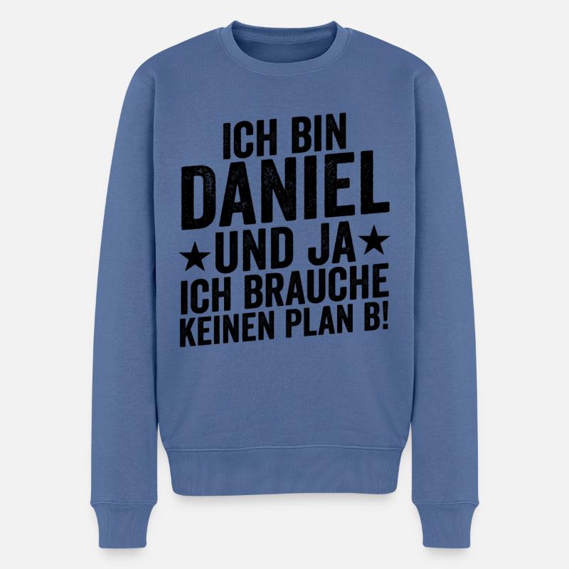 Prénom Daniel - Pull Premium bio Homme - bleu pigeon