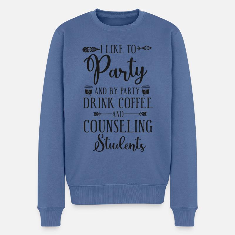Conseiller scolaire Café J’aime - Pull Premium bio Homme - bleu pigeon