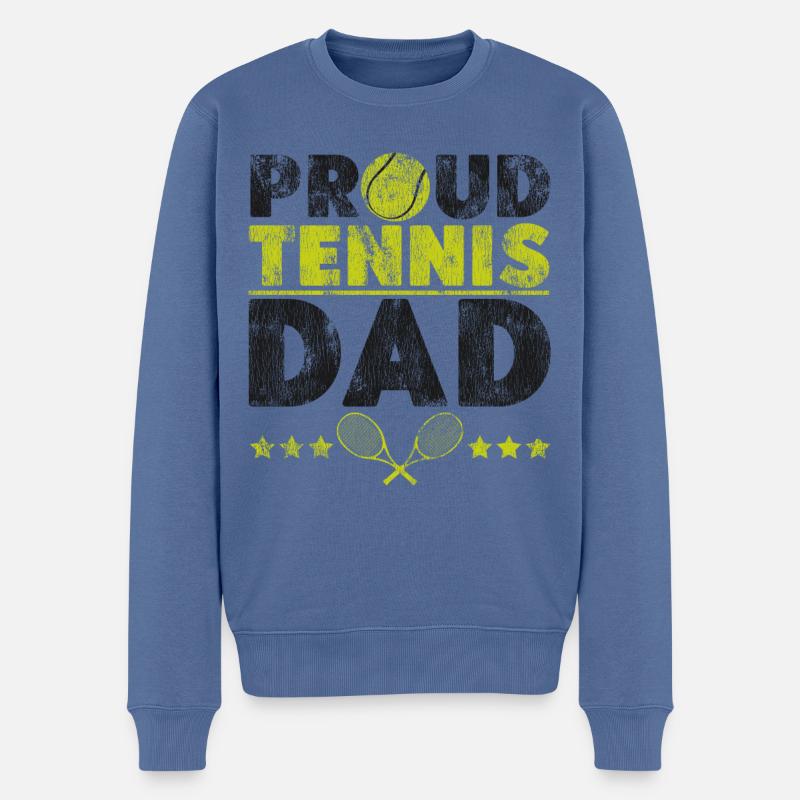 Funny Tennis Player Racket Dad - Männer Premium Bio Pullover - Taubenblau