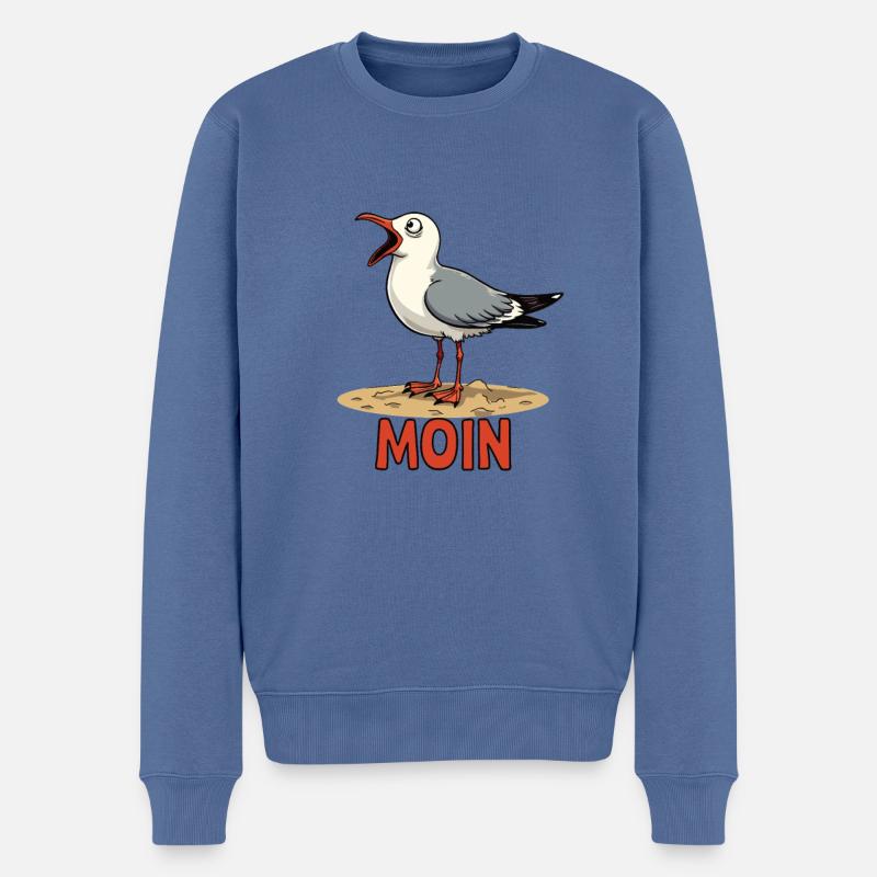 Moin Möwe - Männer Premium Bio Pullover - Taubenblau