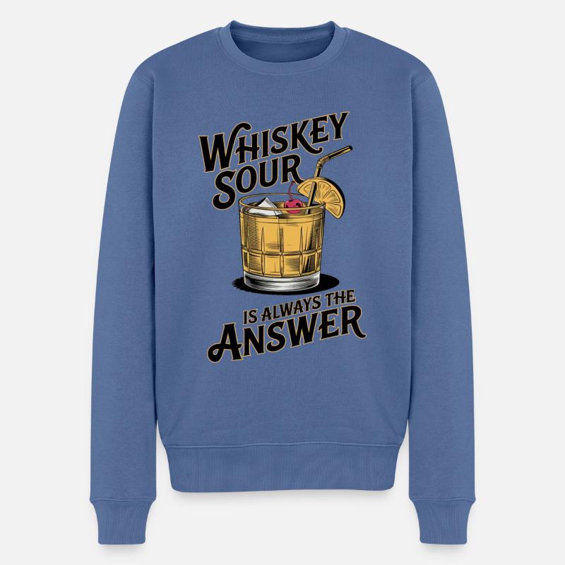 Urlaub Cocktail Whiskey - Männer Premium Bio Pullover - Taubenblau