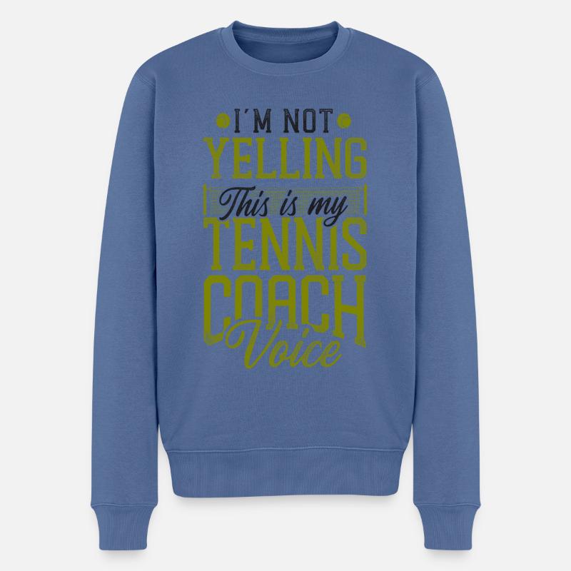 Funny Tennis Player Racket Coach - Männer Premium Bio Pullover - Taubenblau