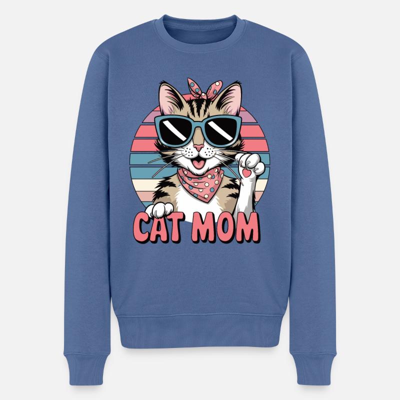 Meilleure maman chat - Pull Premium bio Homme - bleu pigeon
