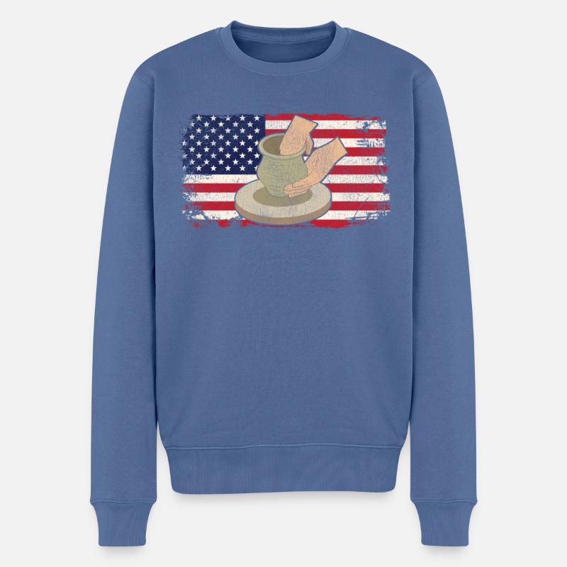 Pottery Ceramics Artist American - Männer Premium Bio Pullover - Taubenblau