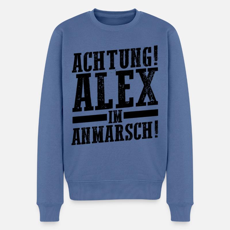 Alexander Alexandra Alexa Alex - Männer Premium Bio Pullover - Taubenblau