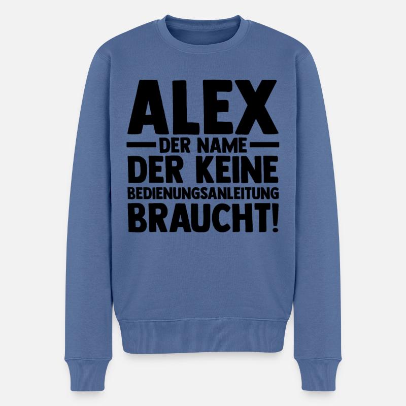 Alexander Alexandra Alexa Alex - Männer Premium Bio Pullover - Taubenblau