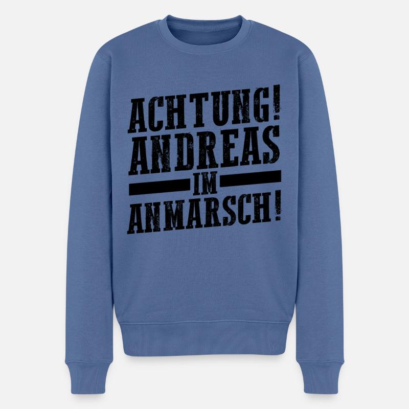 Vorname Andreas - Männer Premium Bio Pullover - Taubenblau