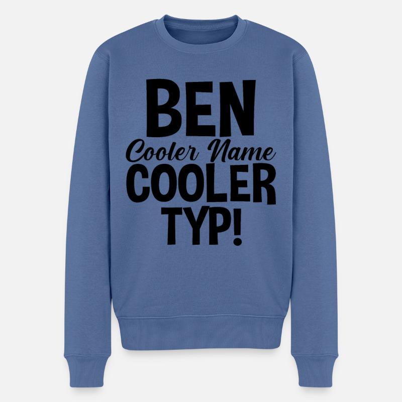 Vorname Ben - Männer Premium Bio Pullover - Taubenblau