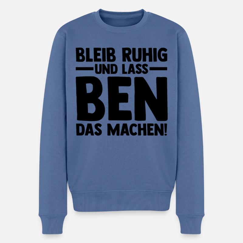 Vorname Ben - Männer Premium Bio Pullover - Taubenblau