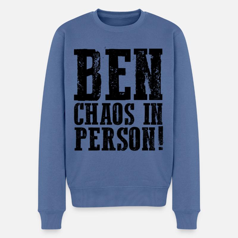 Vorname Ben - Männer Premium Bio Pullover - Taubenblau