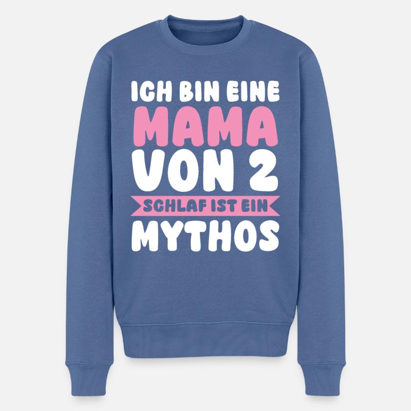 Maman de 2 enfants - Pull Premium bio Homme - bleu pigeon