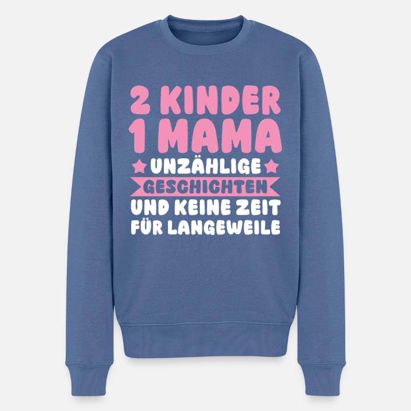 Maman de 2 enfants - Pull Premium bio Homme - bleu pigeon