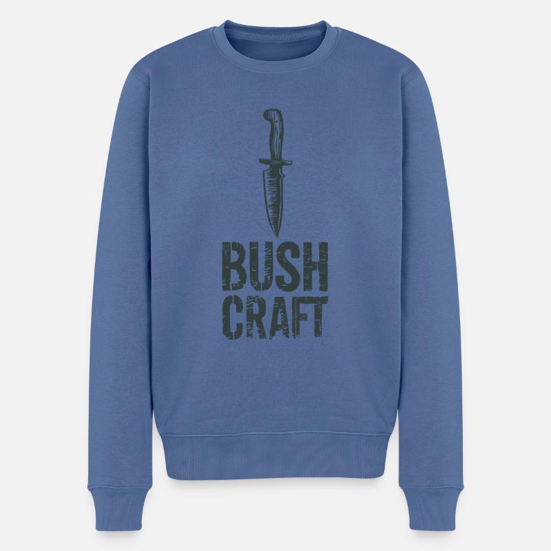 Bushcraft - Pull Premium bio Homme - bleu pigeon