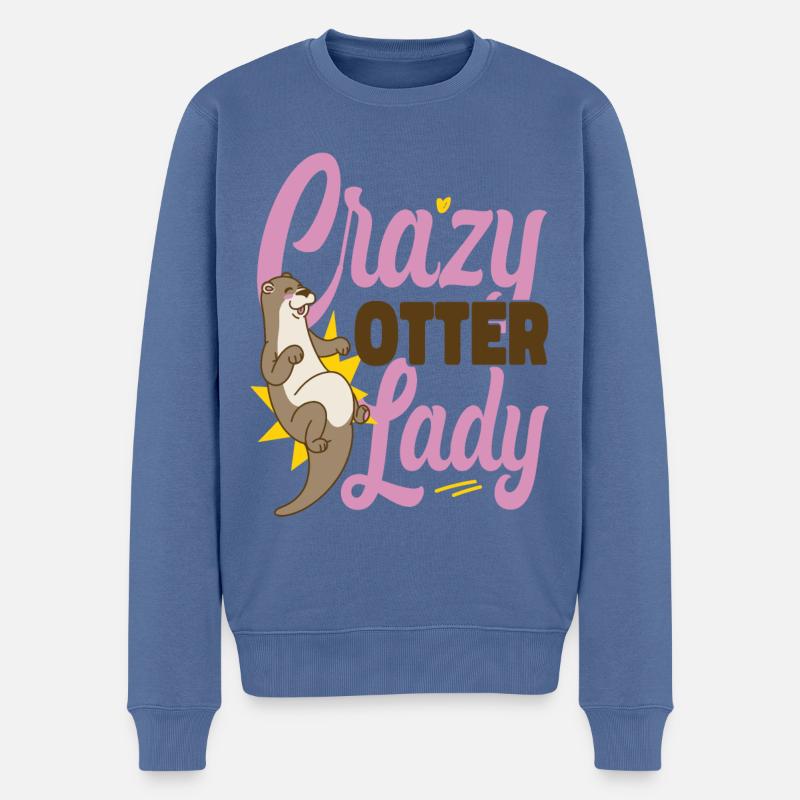 Loutre folle loutre dame - Pull Premium bio Homme - bleu pigeon