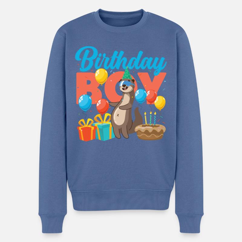 Otter Birthday Boy Birthday Boy - Männer Premium Bio Pullover - Taubenblau