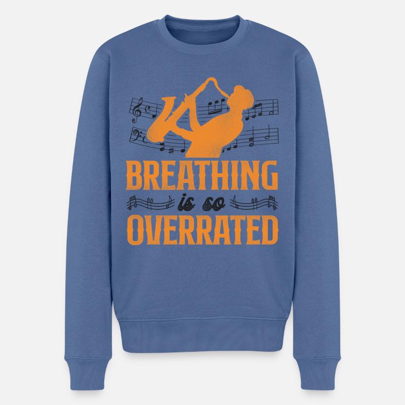Saxophone Breathing Is So - Männer Premium Bio Pullover - Taubenblau