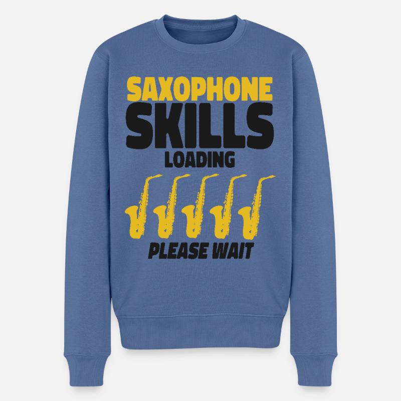 Saxophone Saxophone Skills Loading - Männer Premium Bio Pullover - Taubenblau