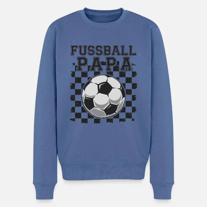 Fussball Papa - Männer Premium Bio Pullover - Taubenblau