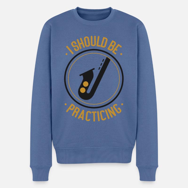 Saxophone I Should Be Practicing - Männer Premium Bio Pullover - Taubenblau