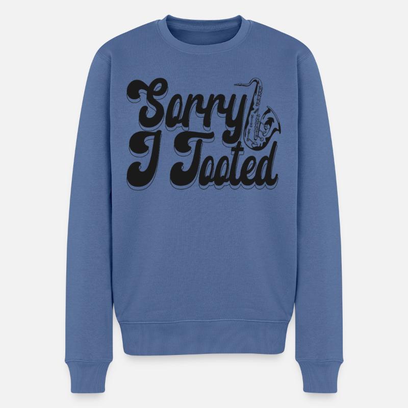 Saxophone Sorry I Tooted - Pull Premium bio Homme - bleu pigeon