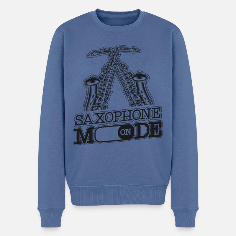 Saxophone Saxophone Mode On - Männer Premium Bio Pullover - Taubenblau