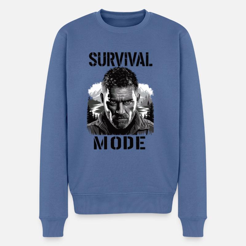 Mode Survie - Pull Premium bio Homme - bleu pigeon