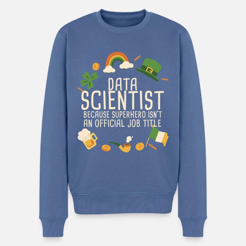 Data Scientist Saint-Patrick - Pull Premium bio Homme - bleu pigeon