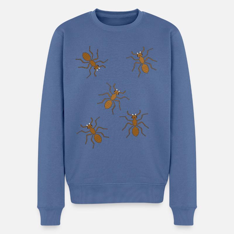 fourmis insectes insecte fourmi - Pull Premium bio Homme - bleu pigeon